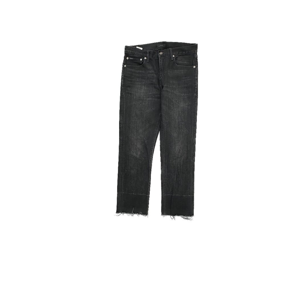Polo Ralph Lauren The Waverly Straight Hi Rise Crop Raw Hem‎ Women size 29 Black